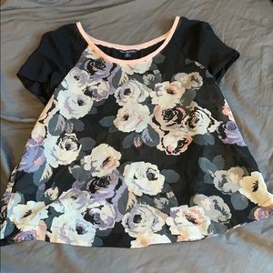 Mesh Floral Crop Top